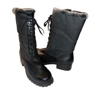 Trotters Tundra Black Faux Fur Lined Waterproof Winter Boots Women’s Size 9M